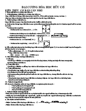 Hóa học 11 - Đai cương hoa hoc hưu cơ